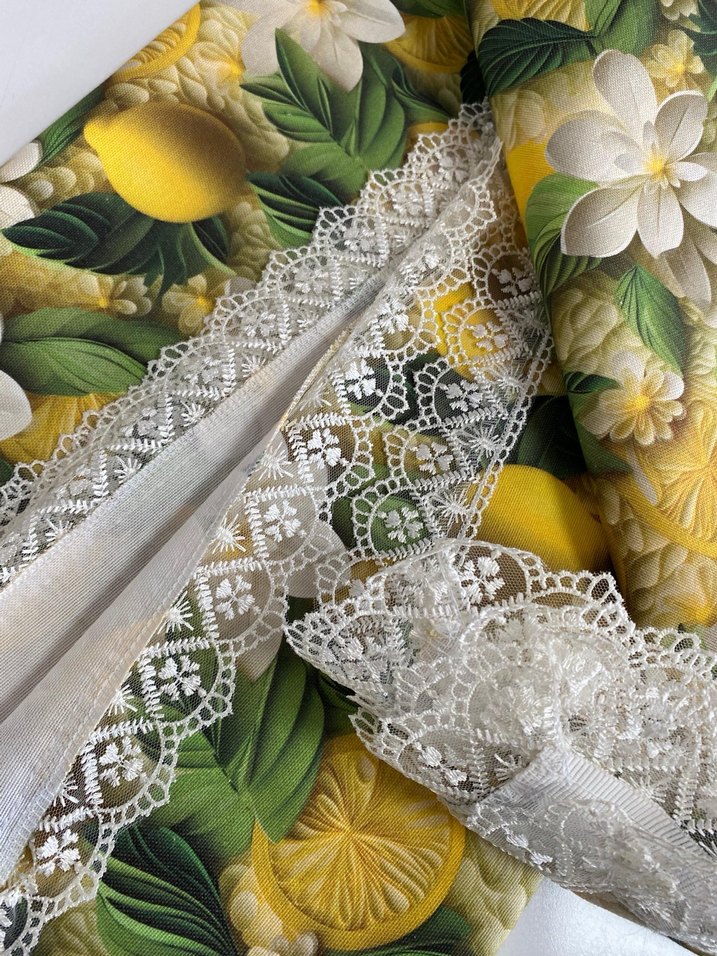 Sarı Bohem Çiçek Limon Desenli Masa Örtüsü - Görsel 3