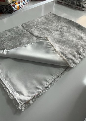 Gri Soyut Desenli Modern masa örtüsü - Görsel 3