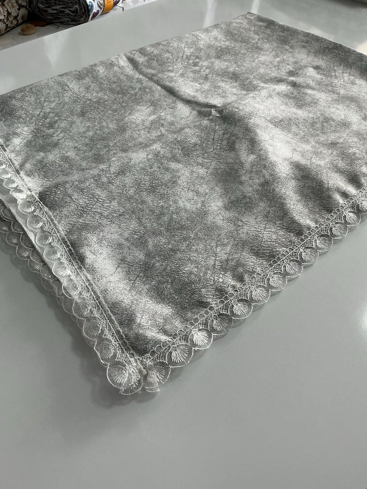 Gri Soyut Desenli Modern masa örtüsü - Görsel 2