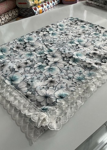 Bohem Gri Çiçek Desenli Masa Örtüsü - Görsel 2