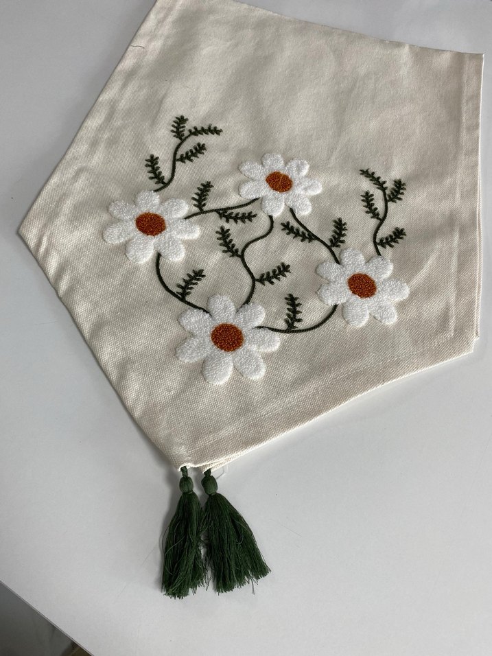 Nakışlı Beyaz Bohem runner - Görsel 3