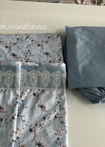 Nakışlı Gri Nevresim ve Çarşaf Takımı çift kişilik - Görsel 3