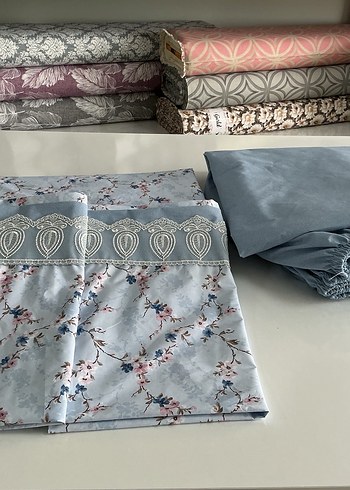 Nakışlı Gri Nevresim ve Çarşaf Takımı çift kişilik - Görsel 2