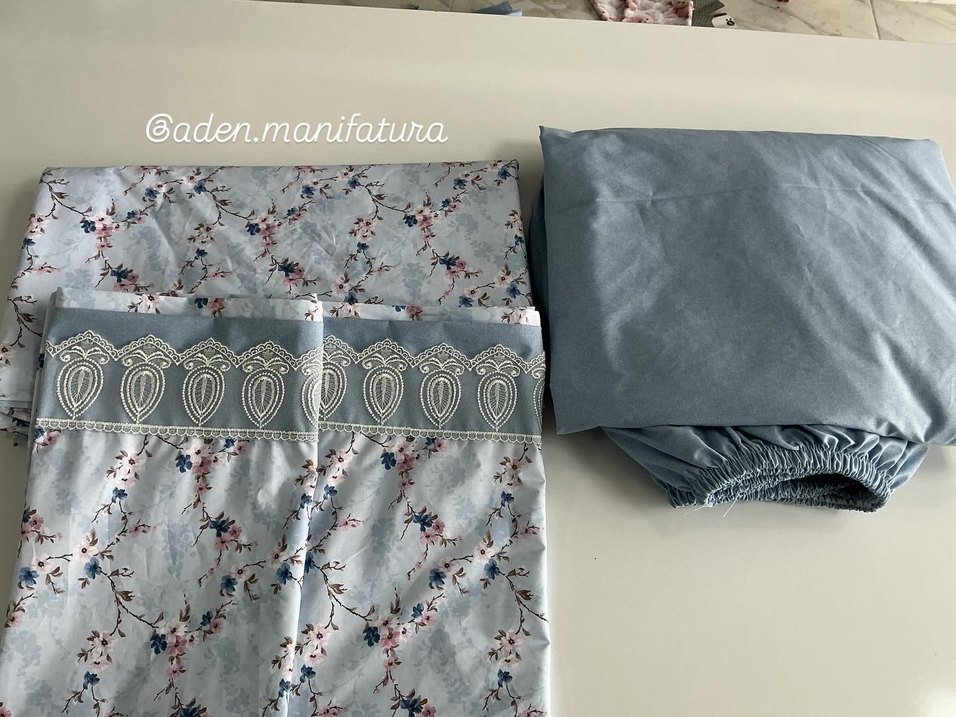 Nakışlı Gri Nevresim ve Çarşaf Takımı çift kişilik - Görsel 3