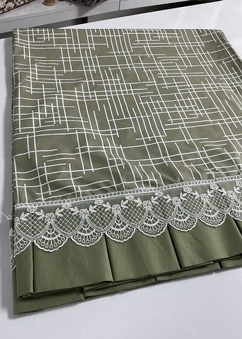 Nakışlı Haki çift kişilik çarşaf - Görsel 3