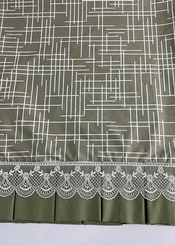 Nakışlı Haki çift kişilik çarşaf - Görsel 2