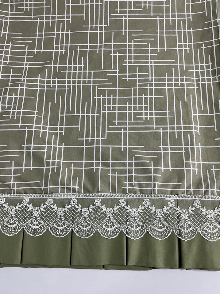 Nakışlı Haki çift kişilik çarşaf - Görsel 2