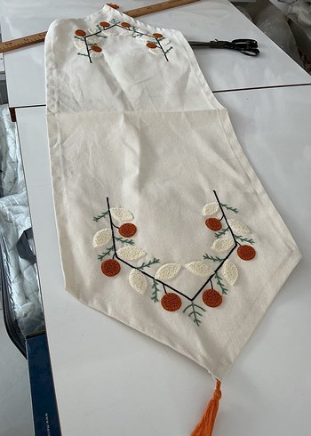 Nakışlı Beyaz Bohem runner - Görsel 2