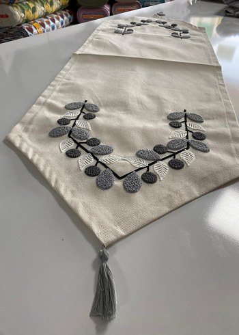 Bohem Gri Nakışlı Beyaz Runner - Görsel 3