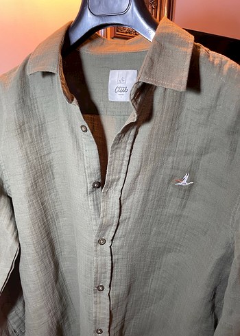 Beymen Club Haki Erkek Keten Gömlek Uzun Kollu - Görsel 4