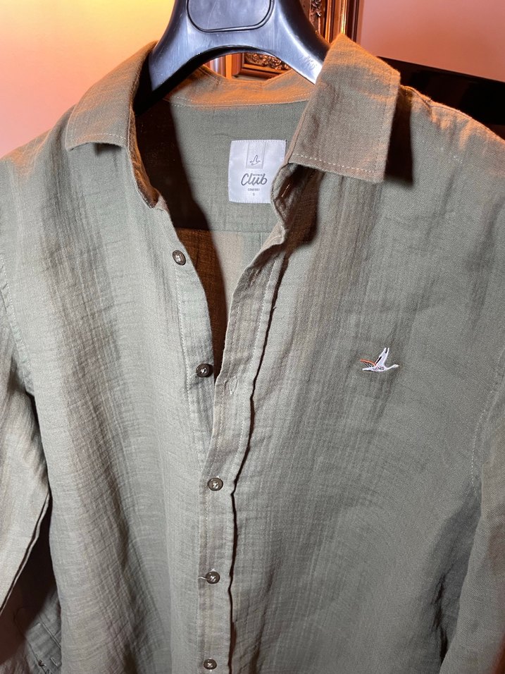 Beymen Club Haki Erkek Keten Gömlek Uzun Kollu - Görsel 4