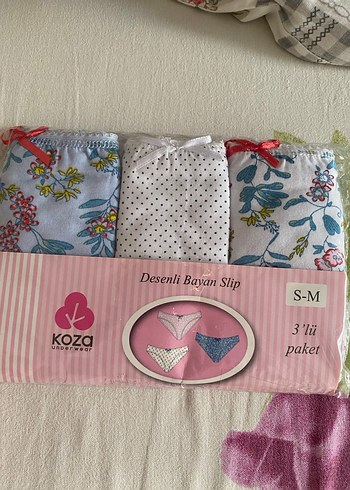 Koza 3'lü Desenli Bayan Slip S-M