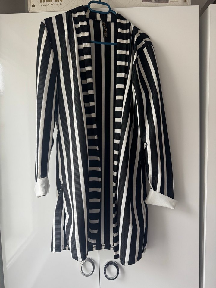 Çizgili kadın Ceketi - Görsel 2