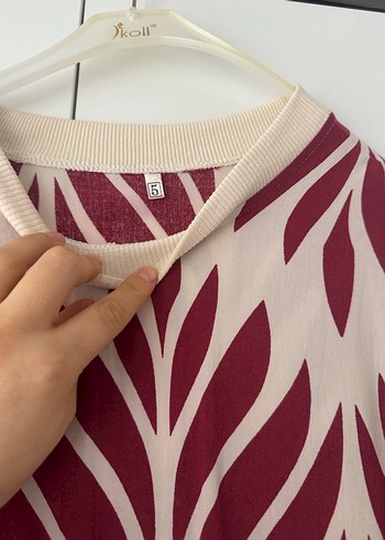 Bordo Desenli Piliseli Bohem uzun Elbise - Görsel 4