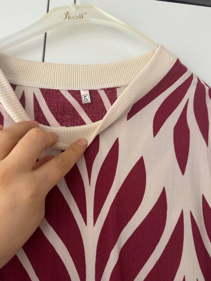 Bordo Desenli Piliseli Bohem uzun Elbise - Görsel 4