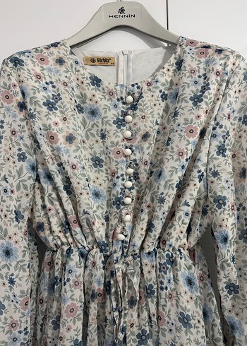 Uzun Kollu Bohem Çiçekli Kadın Elbise - Görsel 5