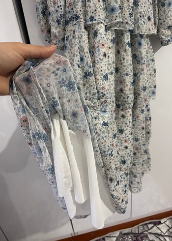 Uzun Kollu Bohem Çiçekli Kadın Elbise - Görsel 4