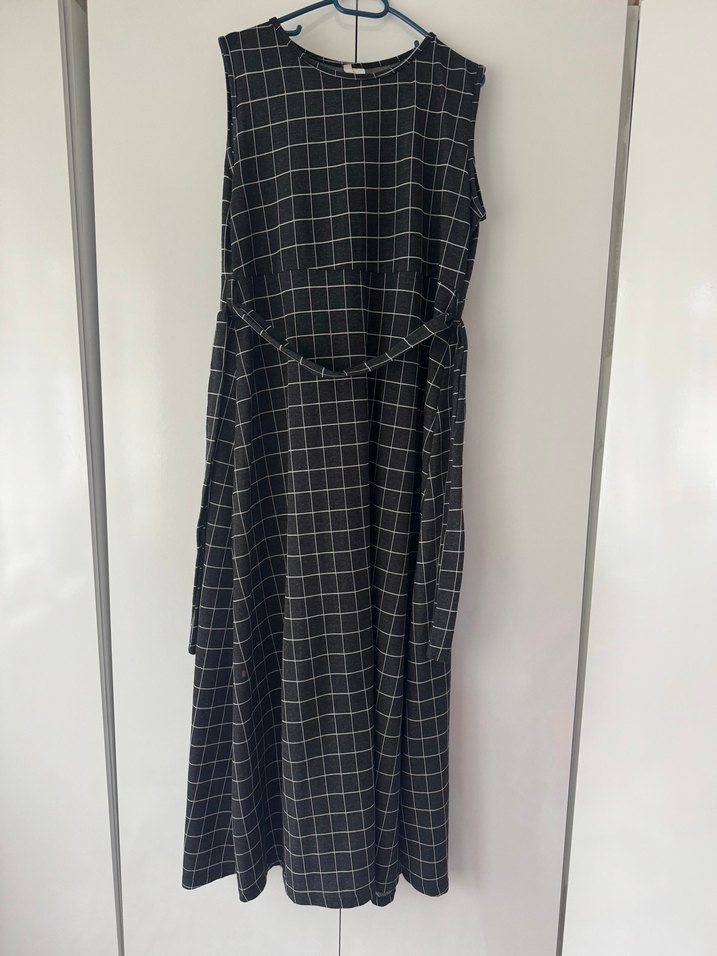 Kadın Gri Kareli Uzun jile - Görsel 2