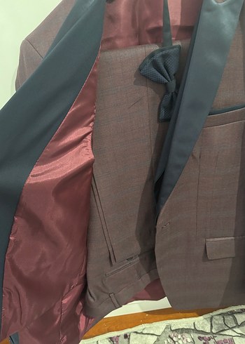 Bordo Erkek Düz Kesim Takım Elbise - Görsel 3