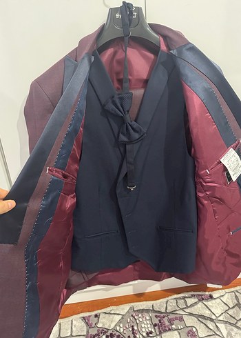 Bordo Erkek Düz Kesim Takım Elbise - Görsel 2