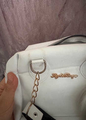 Beyaz Deri Kürklü Kadın Çanta - Görsel 3