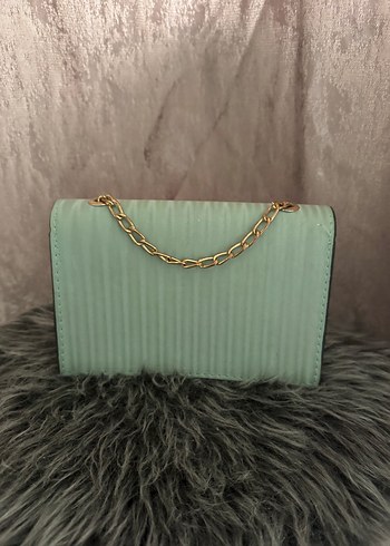 Yeşil Süet Tokalı Modern Klasik Kadın Çanta - Görsel 3