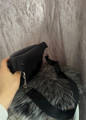 Deri Siyah Kadın Bel Çantası - Görsel 4