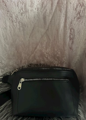 Deri Siyah Kadın Bel Çantası - Görsel 2