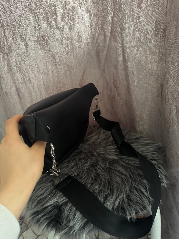 Deri Siyah Kadın Bel Çantası - Görsel 4