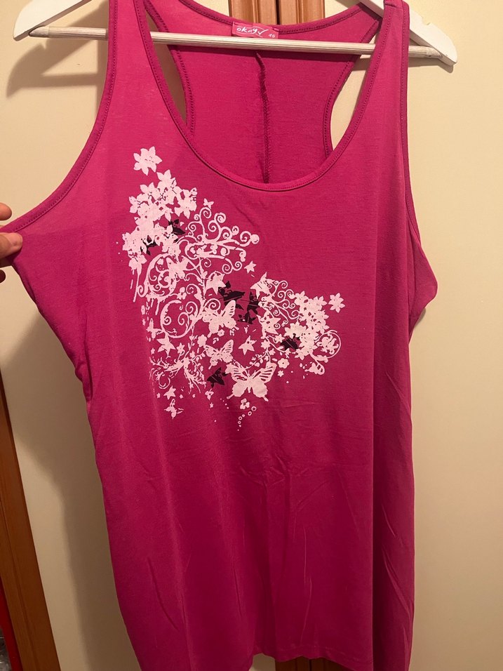 Pembe Desenli Askısız bluz - Görsel 3