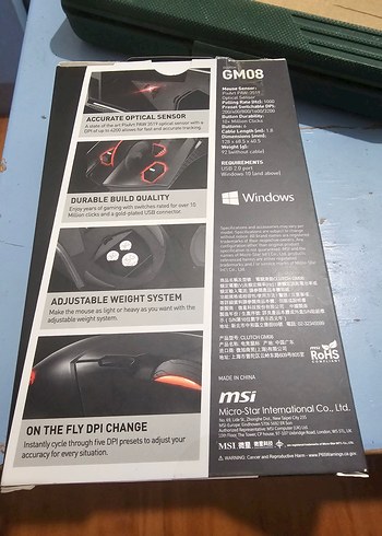 MSI Clutch GM08 Siyah Kablolu Mouse - Görsel 2