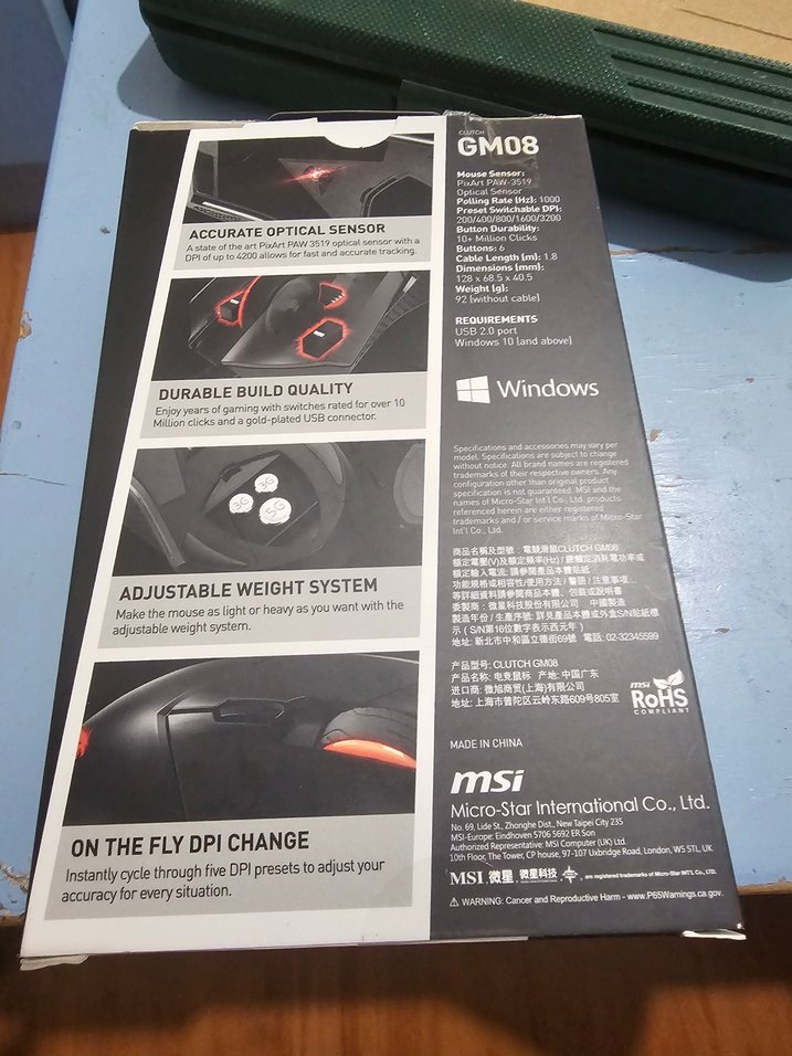 MSI Clutch GM08 Siyah Kablolu Mouse - Görsel 2