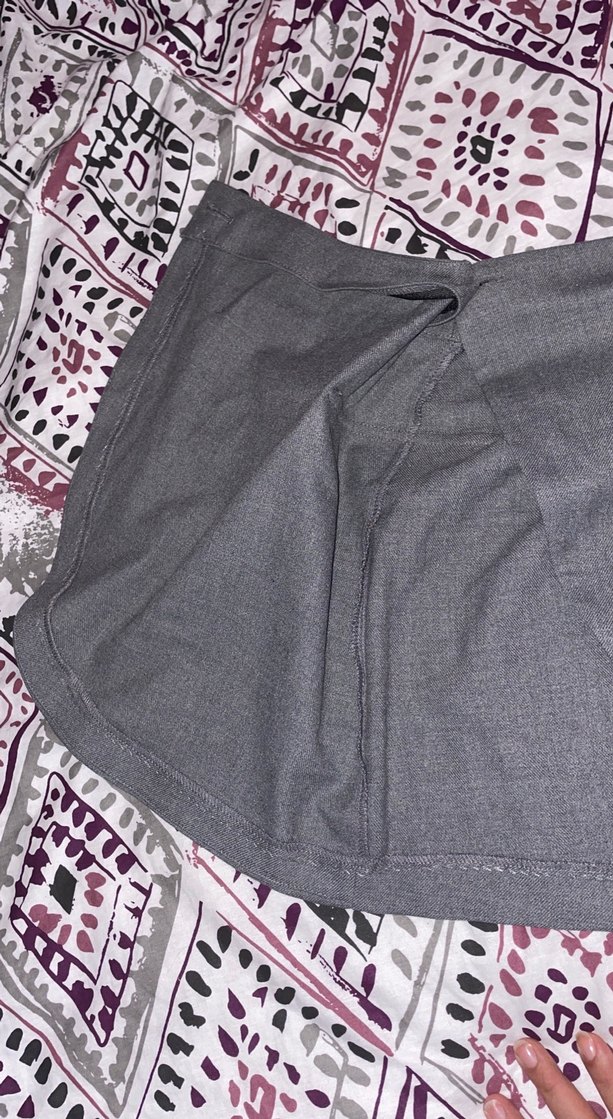 Gri , düğmeli etek - Görsel 2