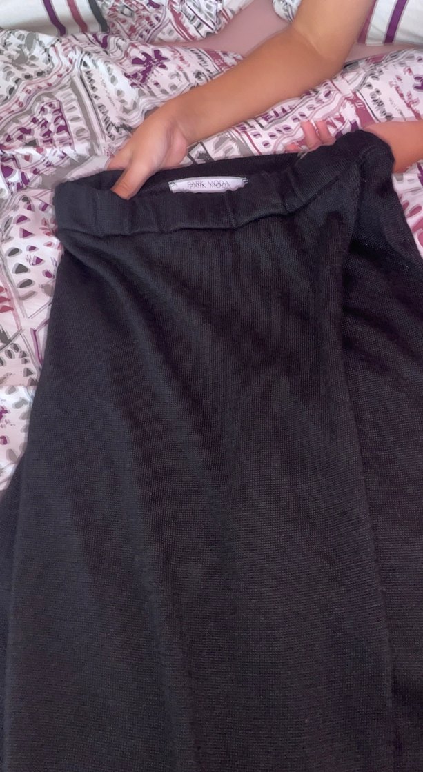 Siyah Drapeli Uzun Bohem Etek - Görsel 4