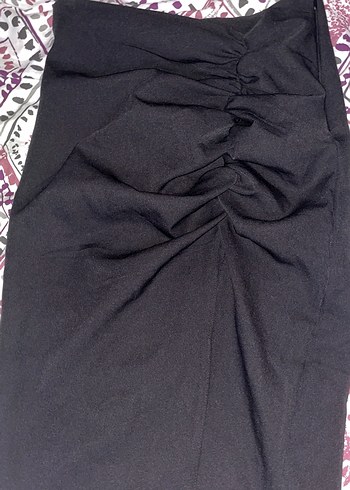 Siyah Drapeli Uzun Etek - Görsel 2