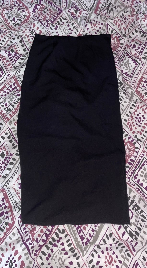 Siyah Drapeli Uzun Etek - Görsel 4