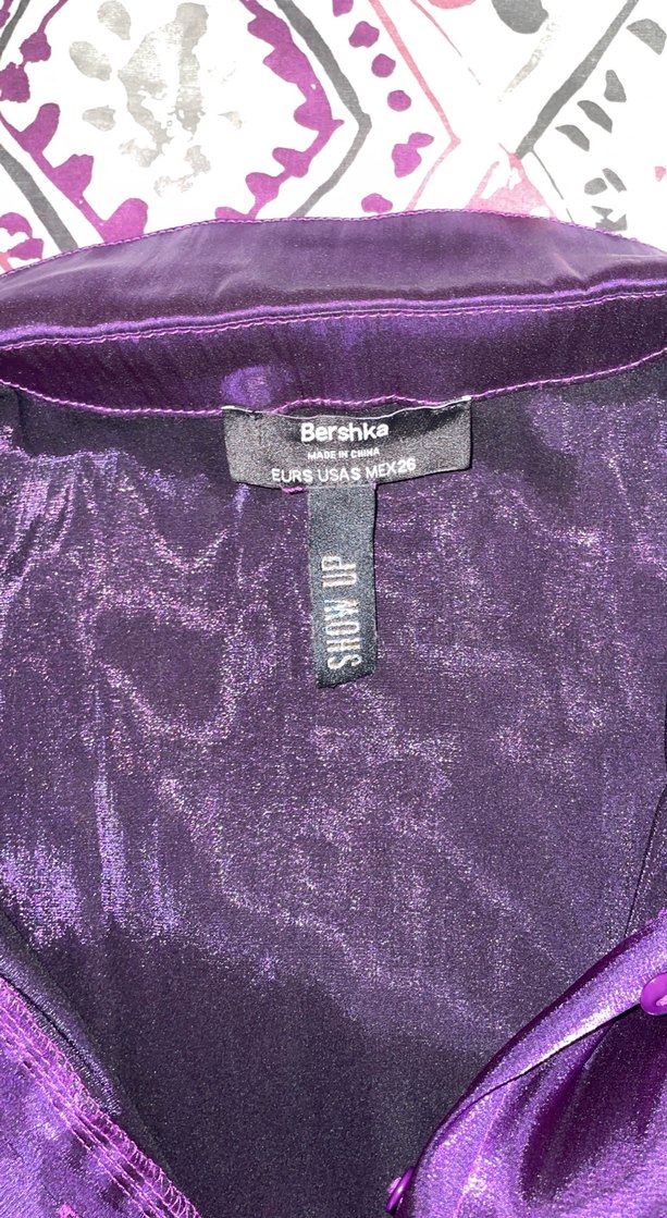 Parlak Mor Kadın Bomber gömlek - Görsel 3