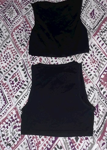 Siyah Crop Top 3 adet - Görsel 4