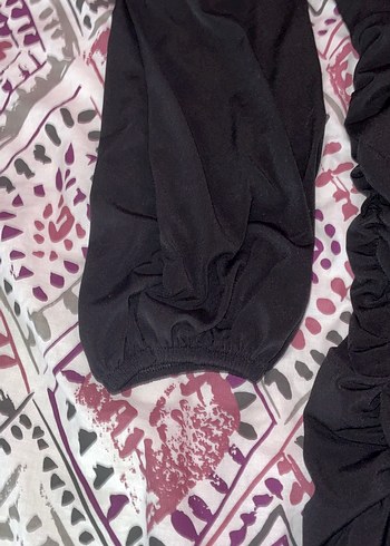 Siyah Drapeli V Yakalı Midi Elbise - Görsel 4