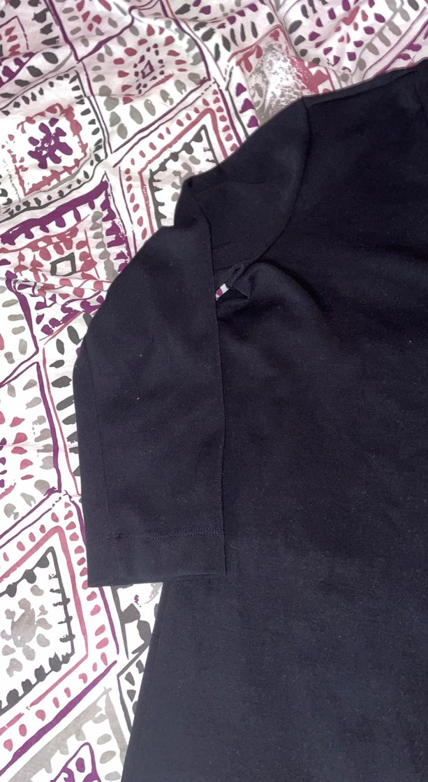 Siyah V Yaka Uzun Kollu Kadın Tunik - Görsel 2