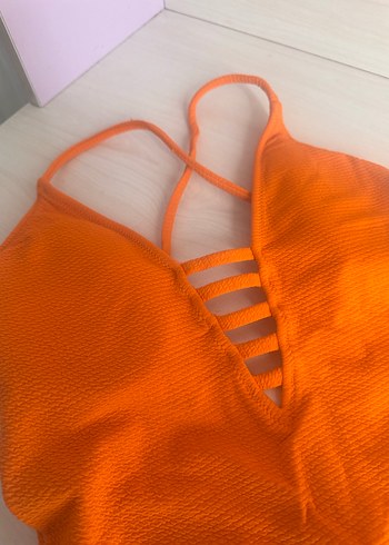 Turuncu İnce Askılı Mayo - Görsel 3