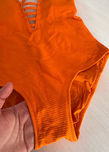 Turuncu İnce Askılı Mayo - Görsel 6