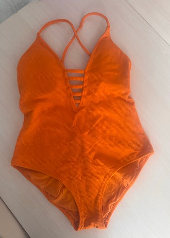 Turuncu İnce Askılı Mayo - Görsel 2