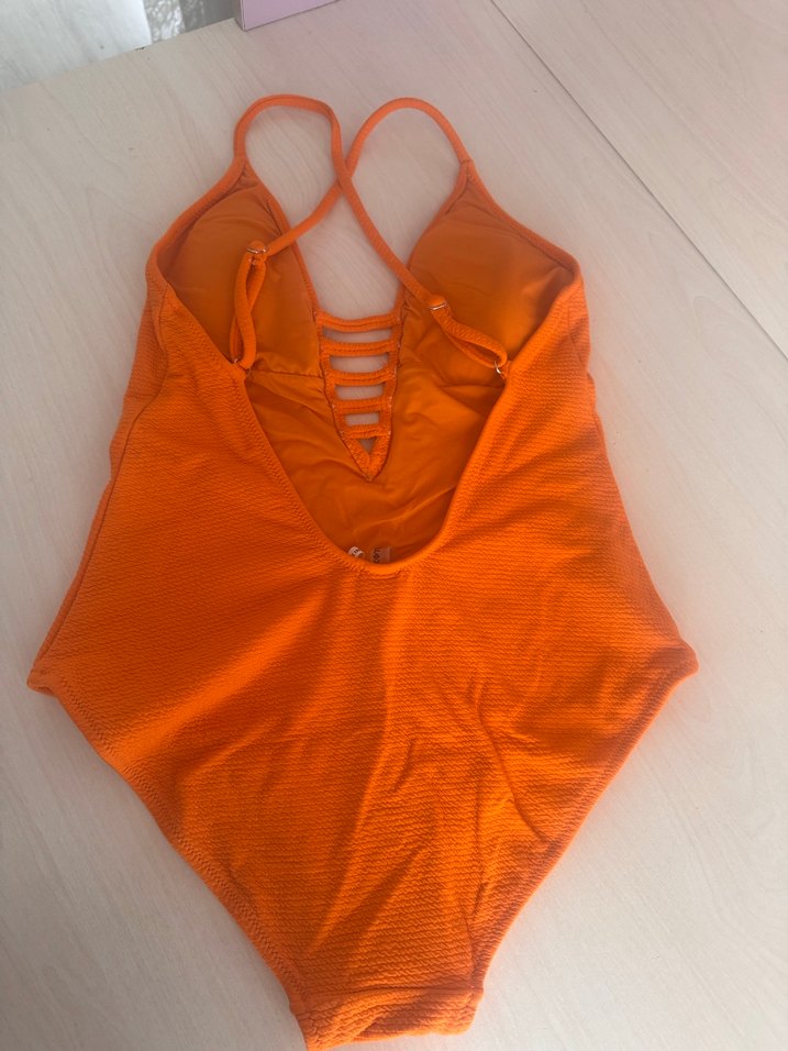 Turuncu İnce Askılı Mayo - Görsel 5