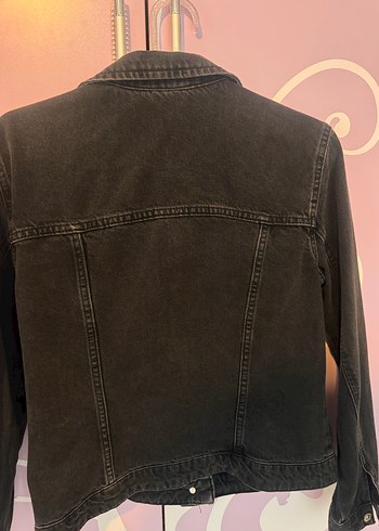 Siyah Kadın Kot  Ceket, Düğmeli, Normal Boy - Görsel 6