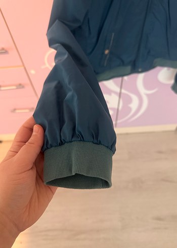 Koyu Mavi  Fermuarlı Kadın Yağmurluk - Görsel 2