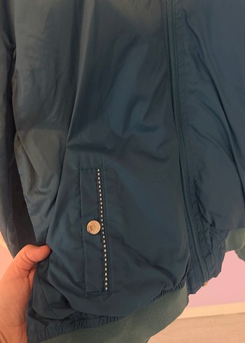 Koyu Mavi  Fermuarlı Kadın Yağmurluk - Görsel 3