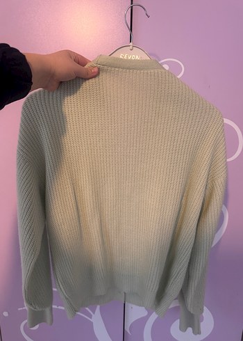 Su Yeşili Triko V Yaka Kadın Hırka - Görsel 4