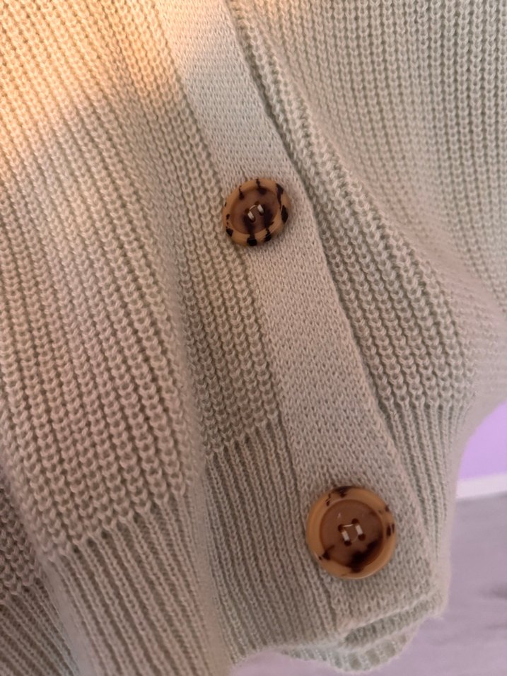 Su Yeşili Triko V Yaka Kadın Hırka - Görsel 3