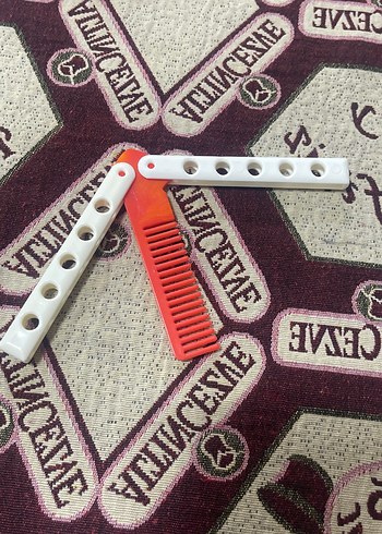 Renkli Saplı Beyaz cep tarağı - Görsel 3